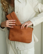 Brown waist bag and wallet